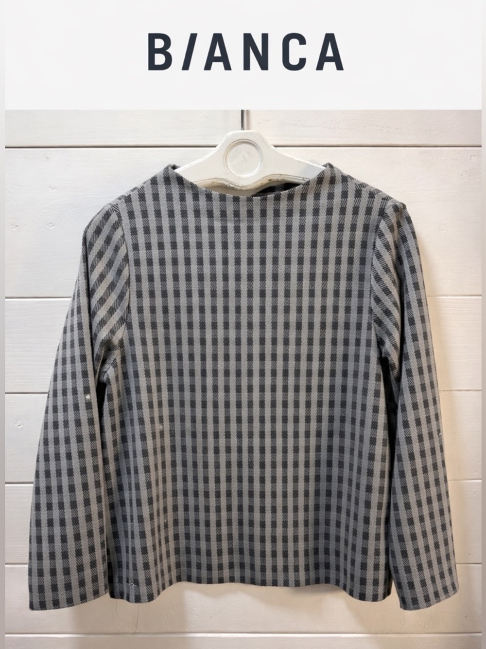 BIANCA – Checked Long Sleeve Top – Size (US 12)